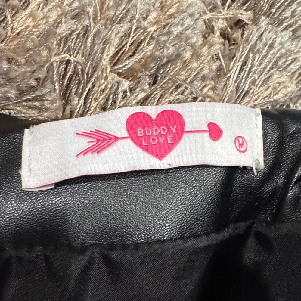 Buddy Love Black Star Leather Mini Skirt - Picture 2 of 5